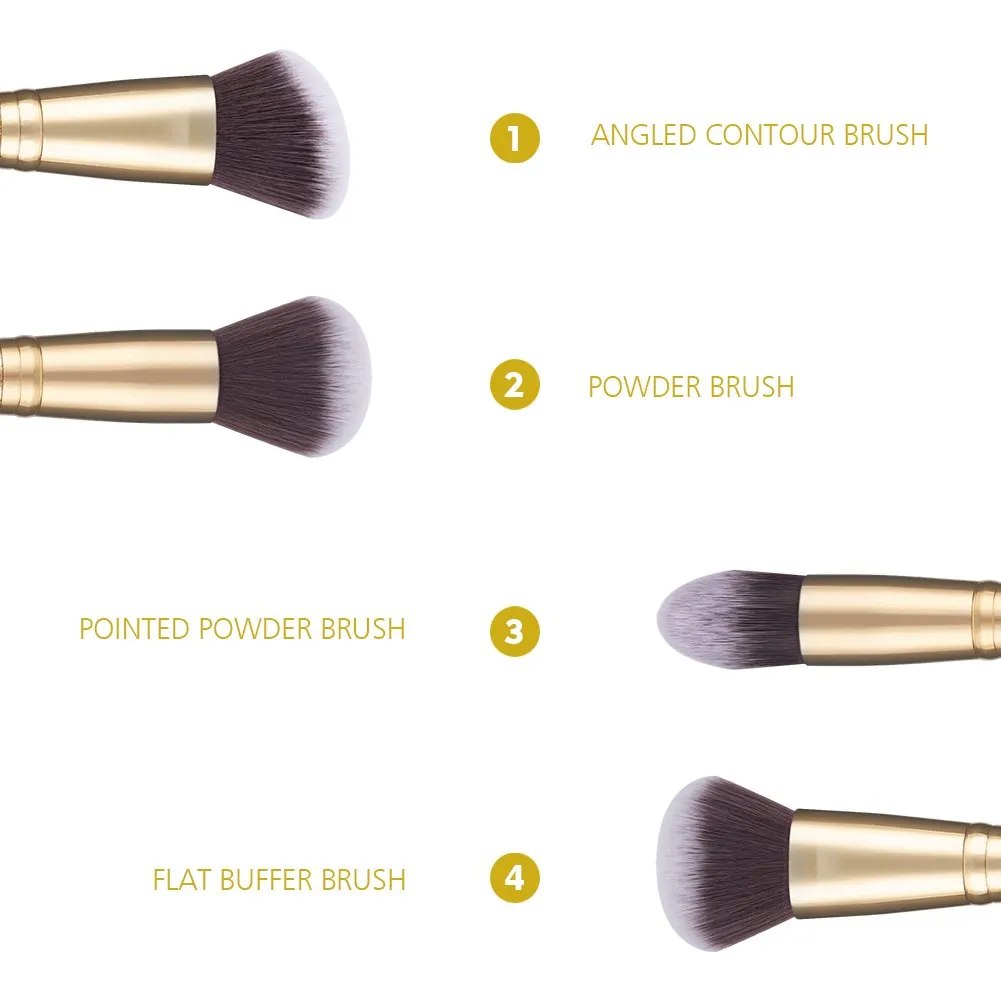 DUcare Makeup Brushes Duo End Foundation Powder Buffer Contour Concealer Brush Synthetic Cosmetic Tools