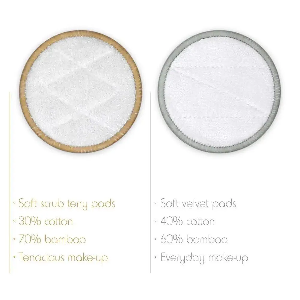 Eco-Friendly Velvet & Bamboo Charcoal Makeup Remover Pads Set