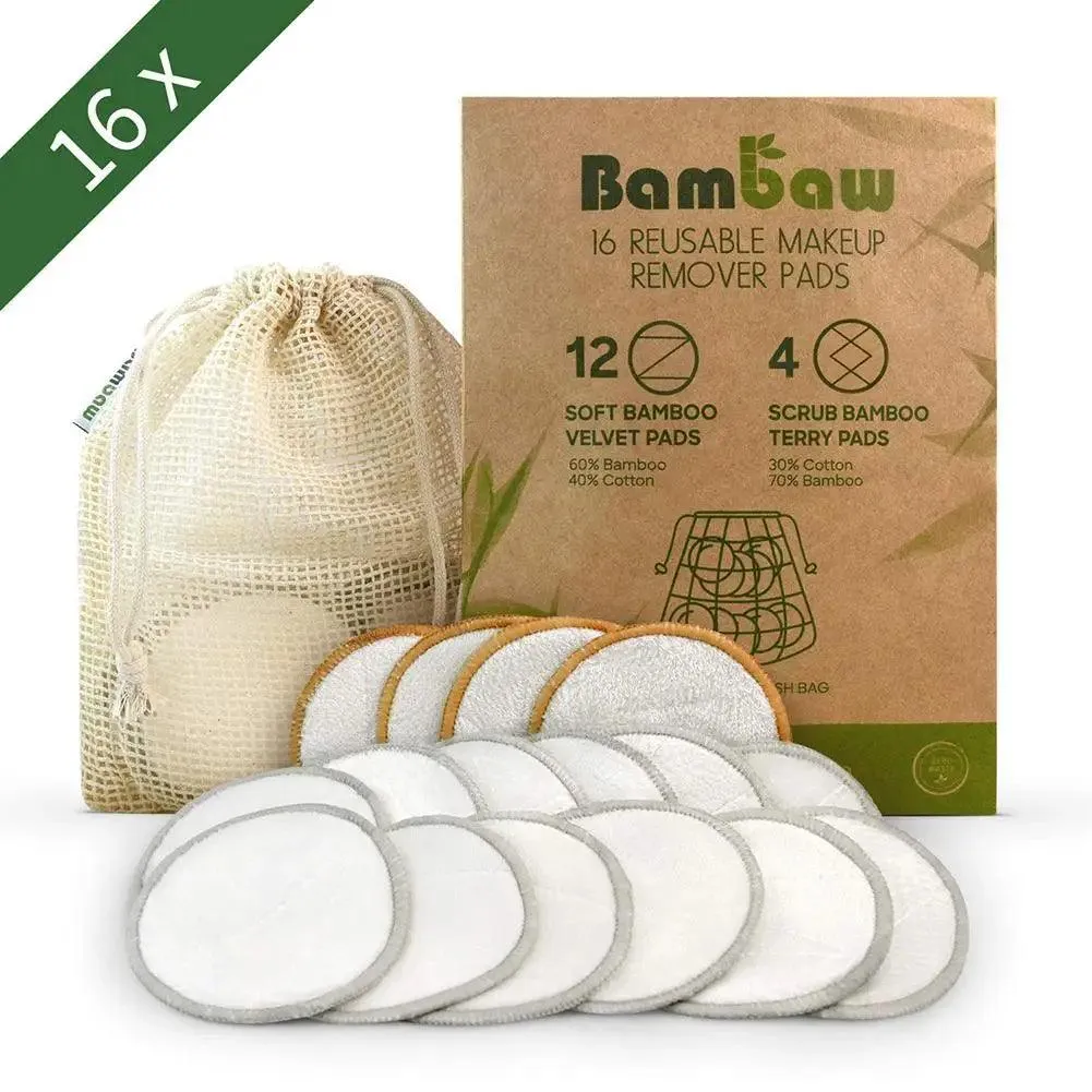 Eco-Friendly Velvet & Bamboo Charcoal Makeup Remover Pads Set