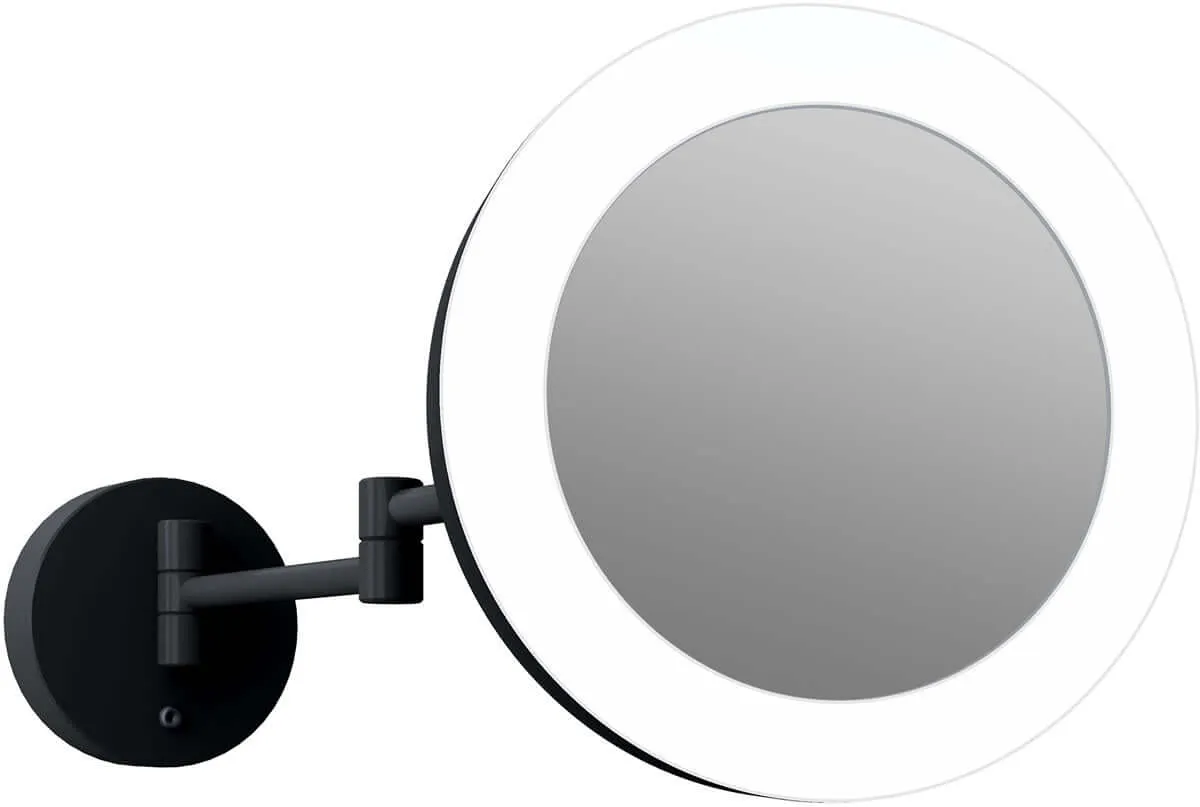 Electric Mirror Glamour Hardwired Matte Black 5x LED Mirror