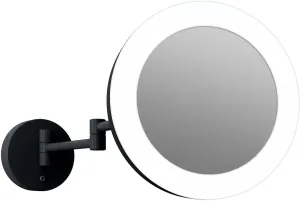 Electric Mirror Glamour Hardwired Matte Black 5x LED Mirror