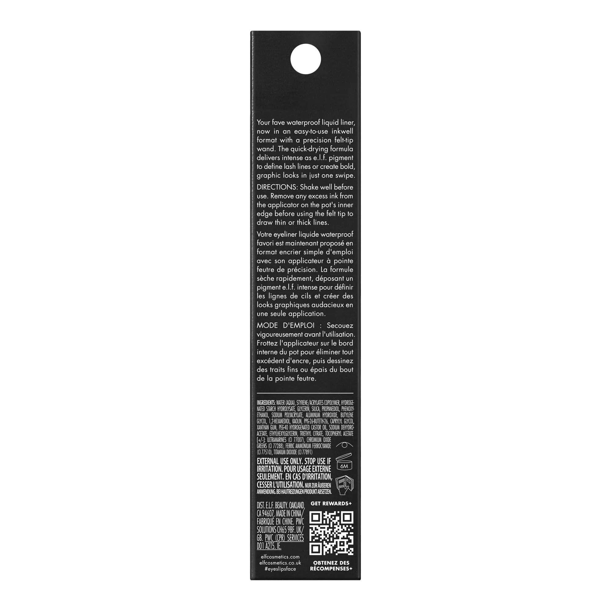 e.l.f. H2O Proof Inkwell Eyeliner Pen, High-pigment, Waterproof Liquid Eyeliner, Delivers A Matte Finish, Vegan & Cruelty-free, Bluebird
