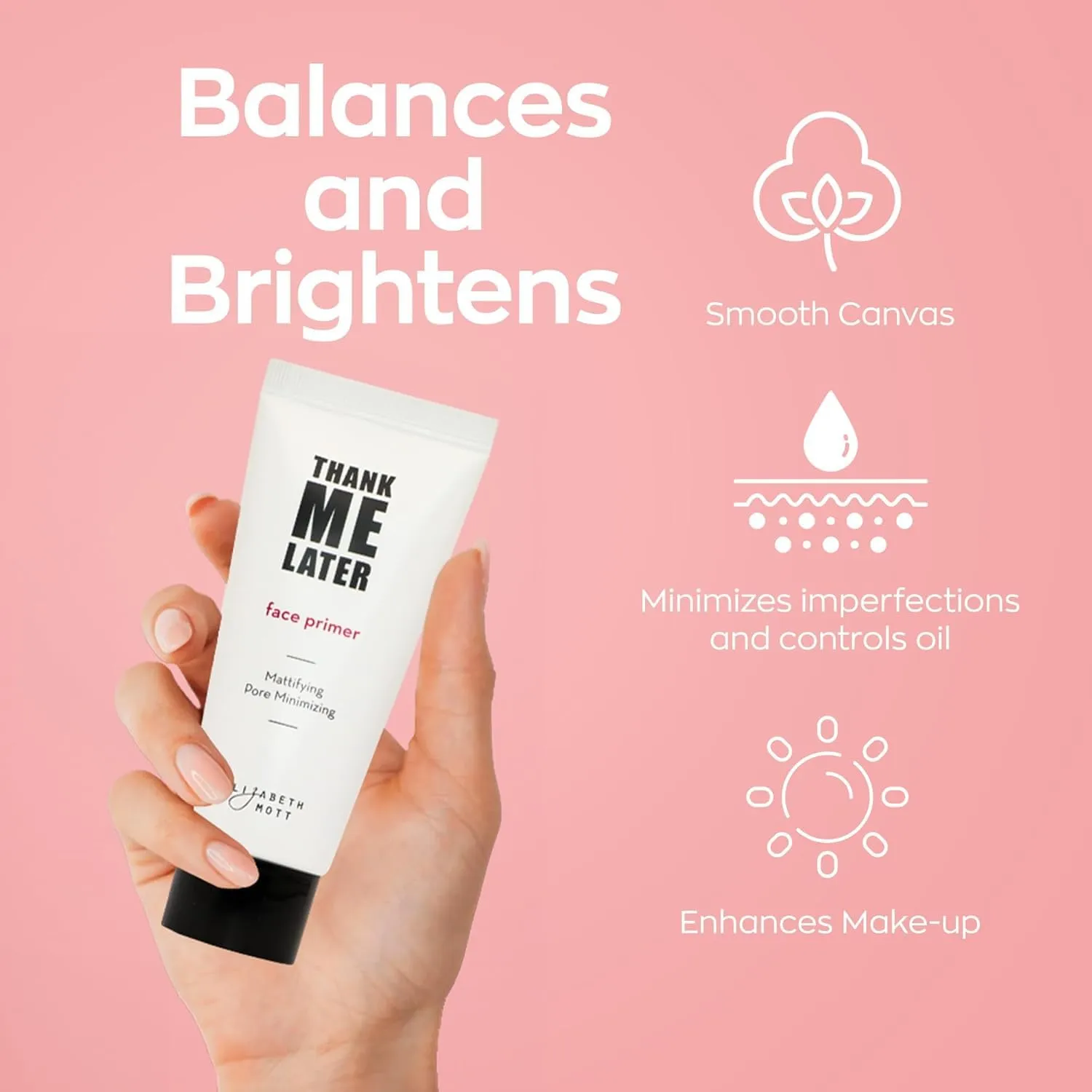 Elizabeth Mott Thank Me Later Primer & Setting Spray Duo  Oil-Control Face Primer for Smooth, Matte Finish & Hydrating Setting Spray with Niacinamide for Dewy, Long-Lasting Makeup  30g   95ml