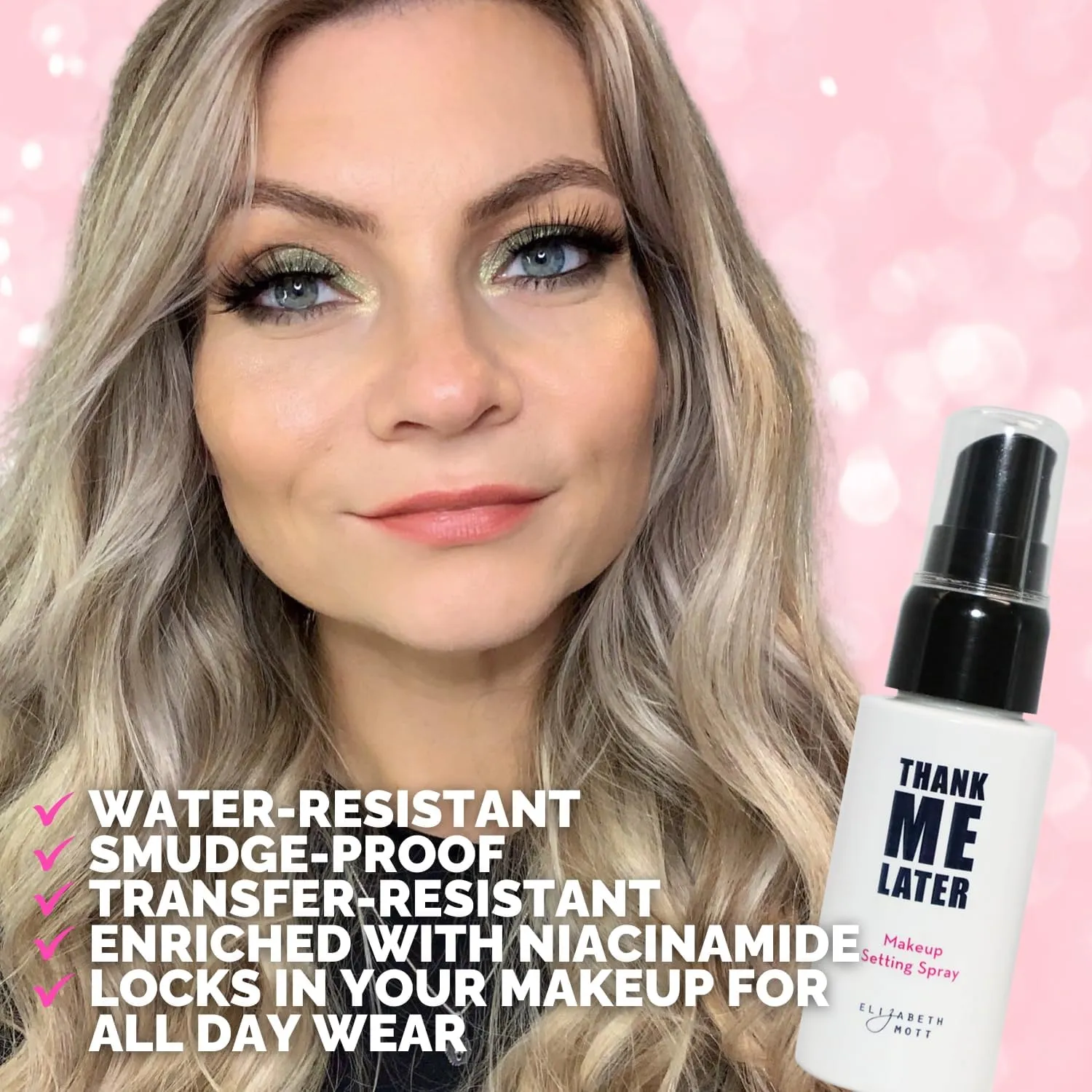 Elizabeth Mott Thank Me Later Primer & Setting Spray Duo  Oil-Control Face Primer for Smooth, Matte Finish & Hydrating Setting Spray with Niacinamide for Dewy, Long-Lasting Makeup  30g   95ml