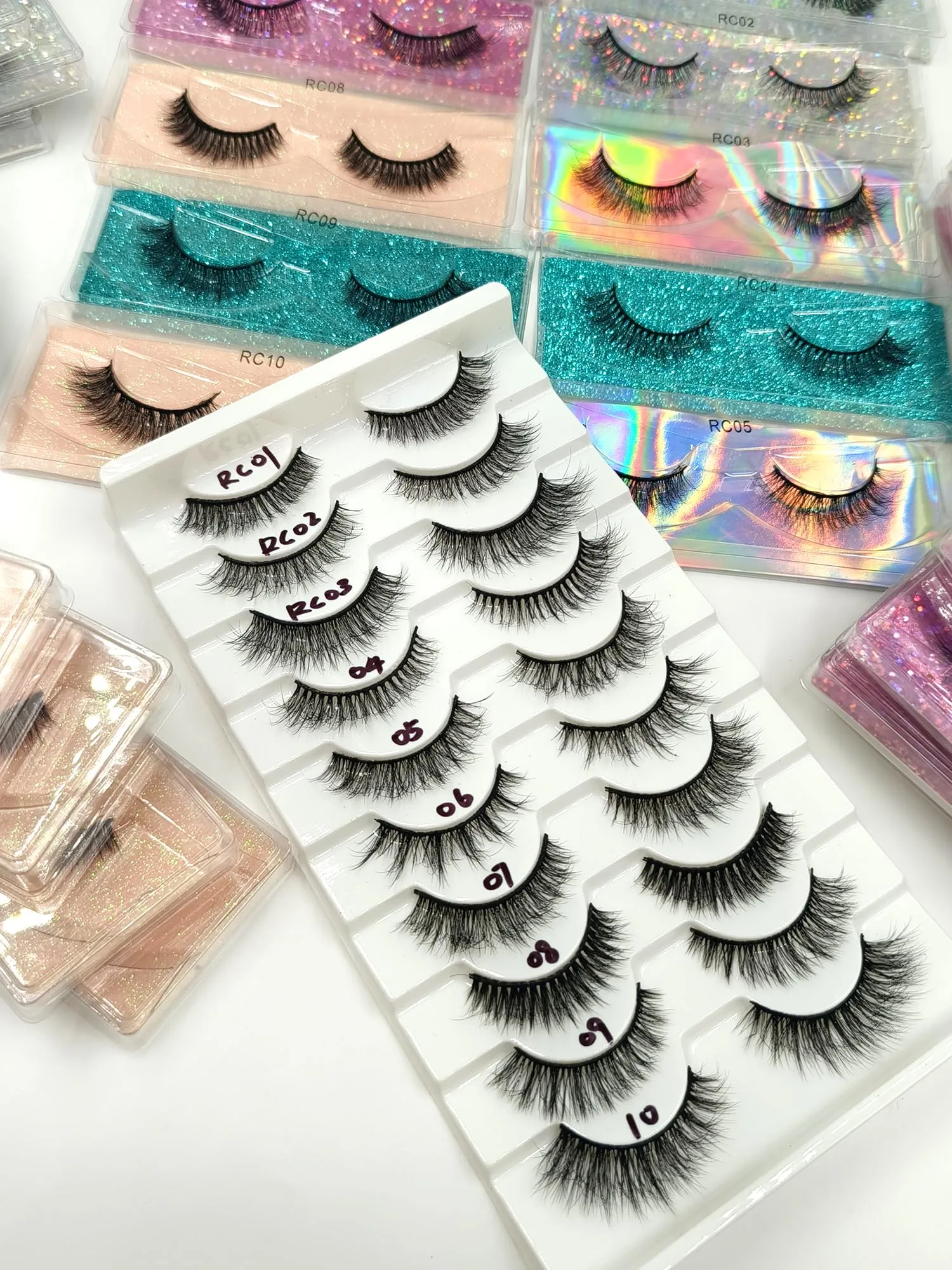 Ellazzle 20 Pairs False Eyelashes Natural, Wholesale 5D Fuffy Volume Lashes, Faux Mink Eyelash Bulk with Portable Boxes