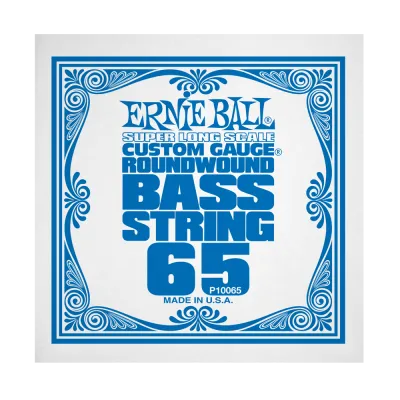 Ernie Ball 10065EB .065 Single Super Long Scale Nickel Wound Electric Bass String