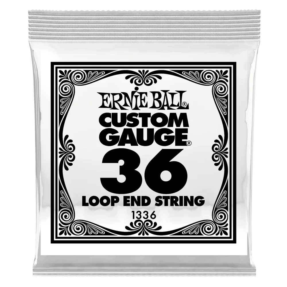 Ernie Ball 1336EB 6-Pack Loop End Stainless Steel Plain Banjo or Mandolin Guitar Strings - 0.036