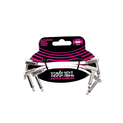 Ernie Ball 6384EB Flat Ribbon Cable 3 Pack (White) - 3''
