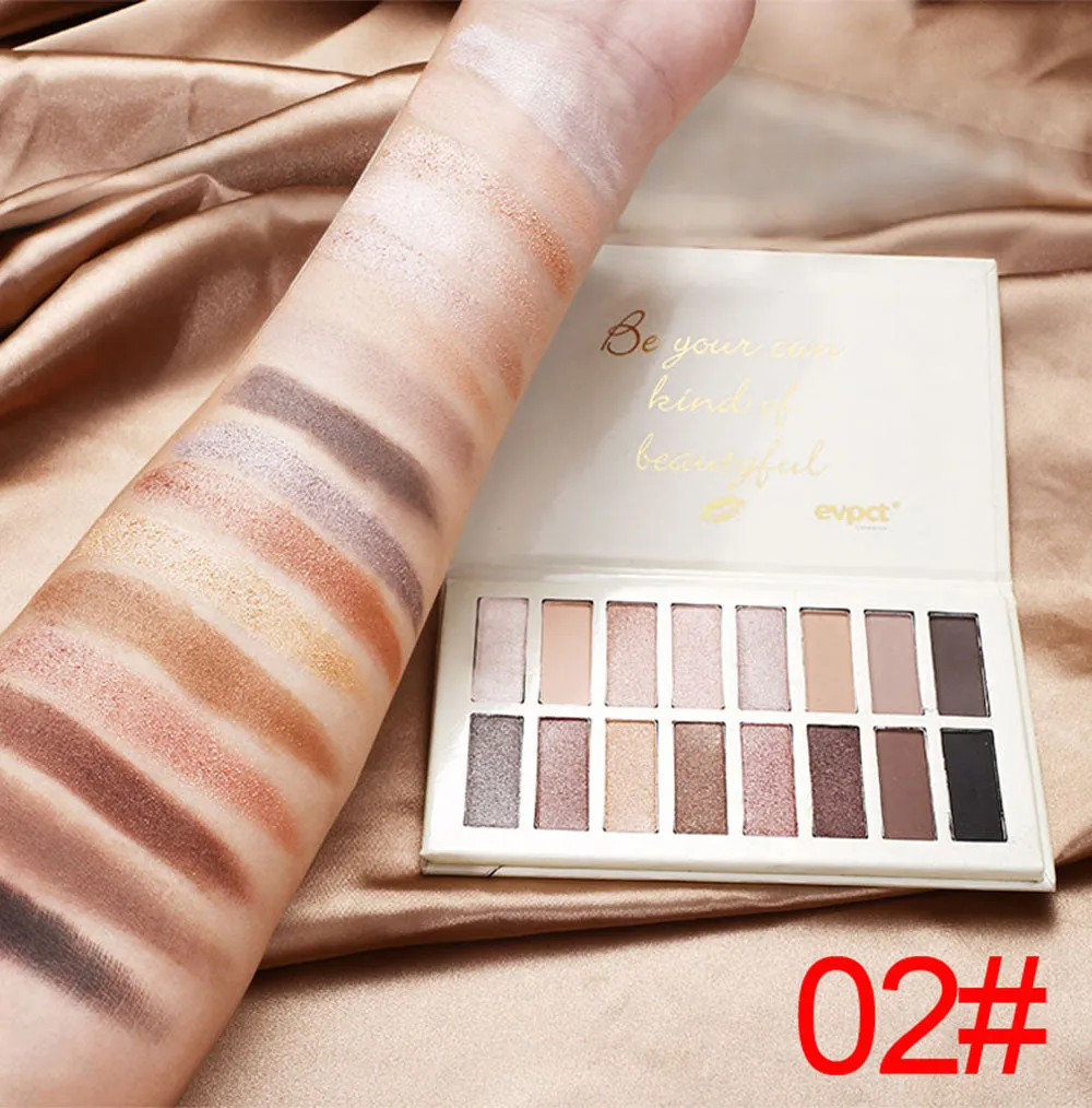 evpct Pro Eyeshadow Palette Makeup Pallet - Matte and Shimmer16 Colors - Highly Pigmented - Professional Nudes Natural Bronze Mineral Eyeshadow Palettes Cosmetic Magic Eye shadow (16 Colors Set02)