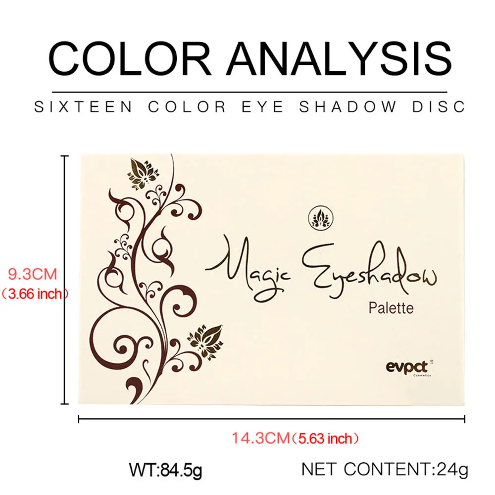 evpct Pro Eyeshadow Palette Makeup Pallet - Matte and Shimmer16 Colors - Highly Pigmented - Professional Nudes Natural Bronze Mineral Eyeshadow Palettes Cosmetic Magic Eye shadow (16 Colors Set02)