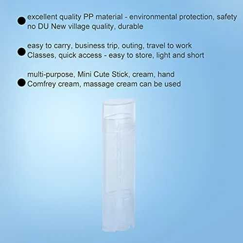 Ewanda store 5ml Oval Lip Balm Tubes,25PCS Plastic Clear Empty Oval Oval Deodorant Containers Lip Gloss Container Holder With Caps