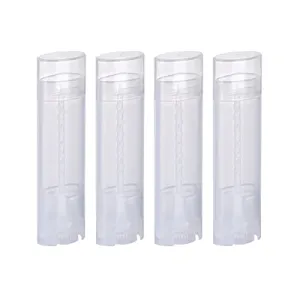 Ewanda store 5ml Oval Lip Balm Tubes,25PCS Plastic Clear Empty Oval Oval Deodorant Containers Lip Gloss Container Holder With Caps