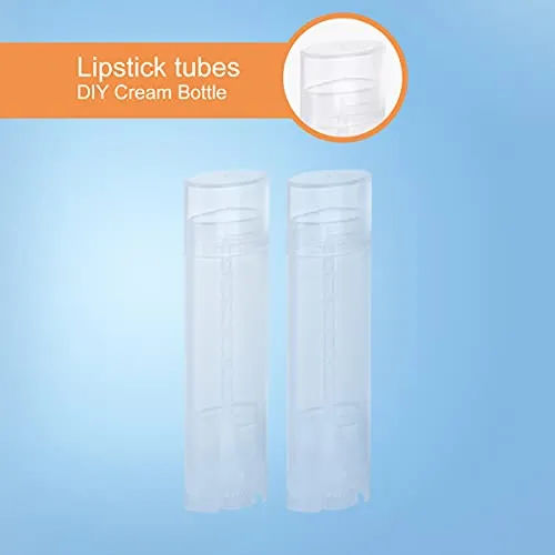 Ewanda store 5ml Oval Lip Balm Tubes,25PCS Plastic Clear Empty Oval Oval Deodorant Containers Lip Gloss Container Holder With Caps