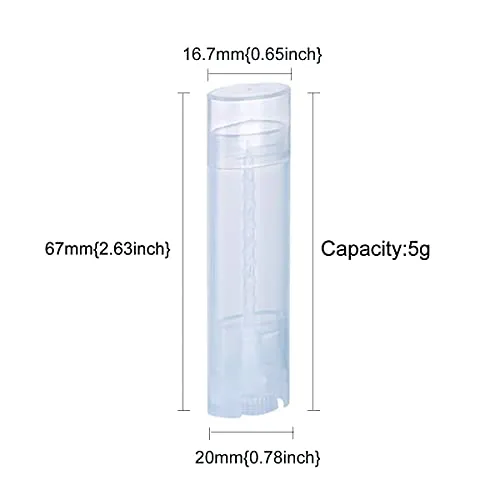 Ewanda store 5ml Oval Lip Balm Tubes,25PCS Plastic Clear Empty Oval Oval Deodorant Containers Lip Gloss Container Holder With Caps