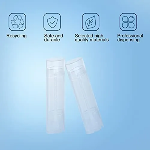 Ewanda store 5ml Oval Lip Balm Tubes,25PCS Plastic Clear Empty Oval Oval Deodorant Containers Lip Gloss Container Holder With Caps