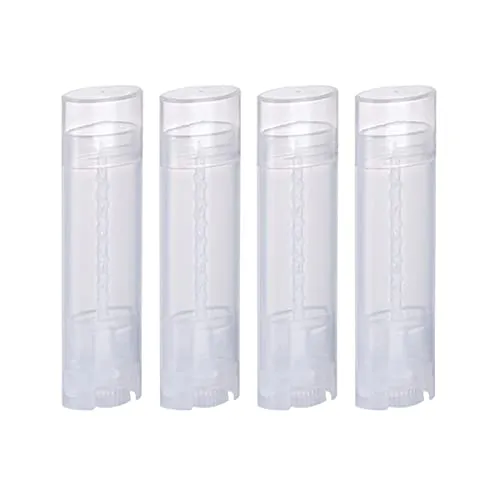 Ewanda store 5ml Oval Lip Balm Tubes,25PCS Plastic Clear Empty Oval Oval Deodorant Containers Lip Gloss Container Holder With Caps