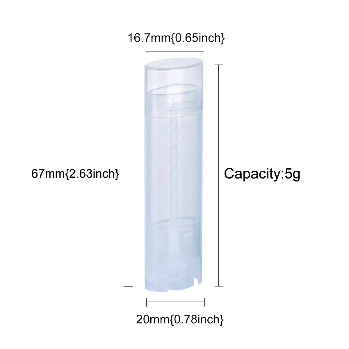 Ewanda store 5ml Oval Lip Balm Tubes,50PCS Plastic Clear Empty Oval Oval Deodorant Containers Lip Gloss Container Holder With Caps