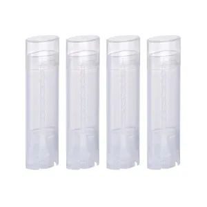 Ewanda store 5ml Oval Lip Balm Tubes,50PCS Plastic Clear Empty Oval Oval Deodorant Containers Lip Gloss Container Holder With Caps