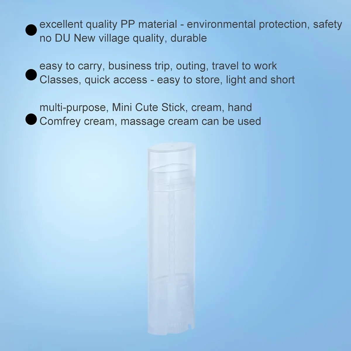Ewanda store 5ml Oval Lip Balm Tubes,50PCS Plastic Clear Empty Oval Oval Deodorant Containers Lip Gloss Container Holder With Caps