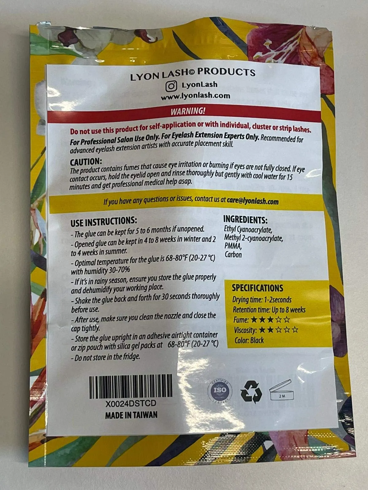 Extra Powerful 10 ml Eyelash Extension Glue - Lyon Lash Performance Glue | 1-2 Sec Dry Time | 6-8 Weeks Retention | Black Adhesive Supplies for Professional Use