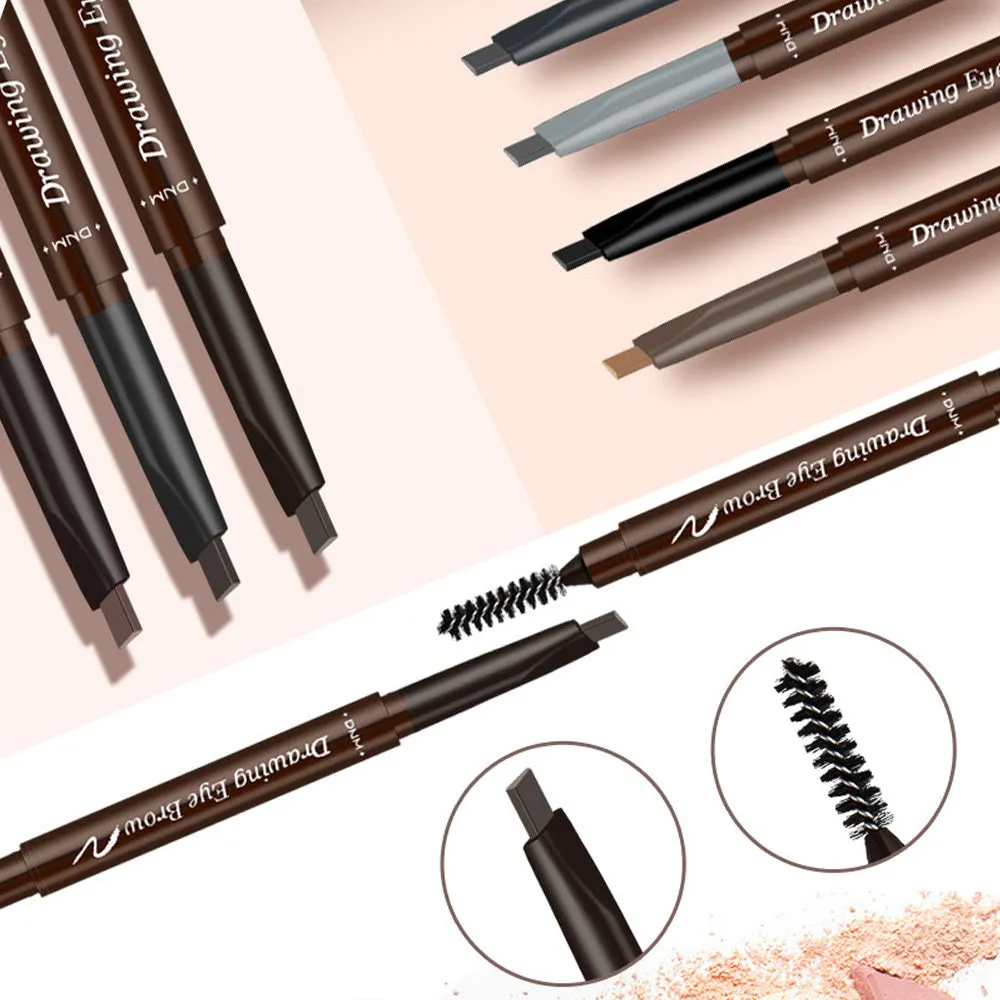 Eyebrow Pencil Set , 7 Colors Drawing Brow Microblading Pen Kit Long Lasting - Waterproof, Double-Ended Automatic Angled Tip & Spoolie Brush, Cruelty-Free, (4Brown,2Grey,1Black-Dark,Light)Natural Daily Look Makeup