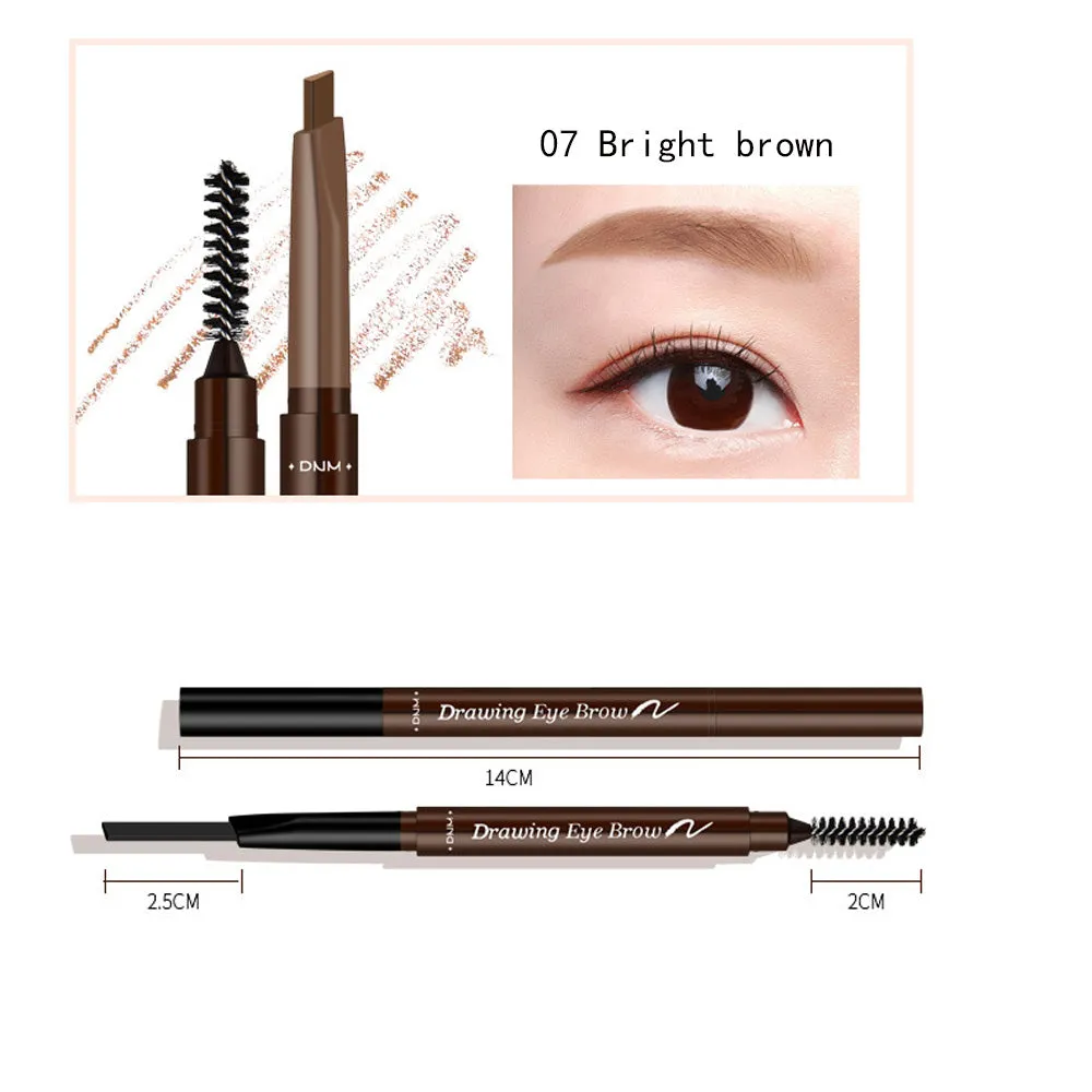Eyebrow Pencil Set , 7 Colors Drawing Brow Microblading Pen Kit Long Lasting - Waterproof, Double-Ended Automatic Angled Tip & Spoolie Brush, Cruelty-Free, (4Brown,2Grey,1Black-Dark,Light)Natural Daily Look Makeup