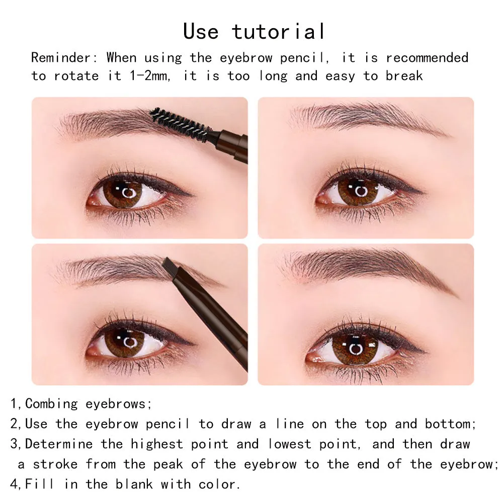 Eyebrow Pencil Set , 7 Colors Drawing Brow Microblading Pen Kit Long Lasting - Waterproof, Double-Ended Automatic Angled Tip & Spoolie Brush, Cruelty-Free, (4Brown,2Grey,1Black-Dark,Light)Natural Daily Look Makeup