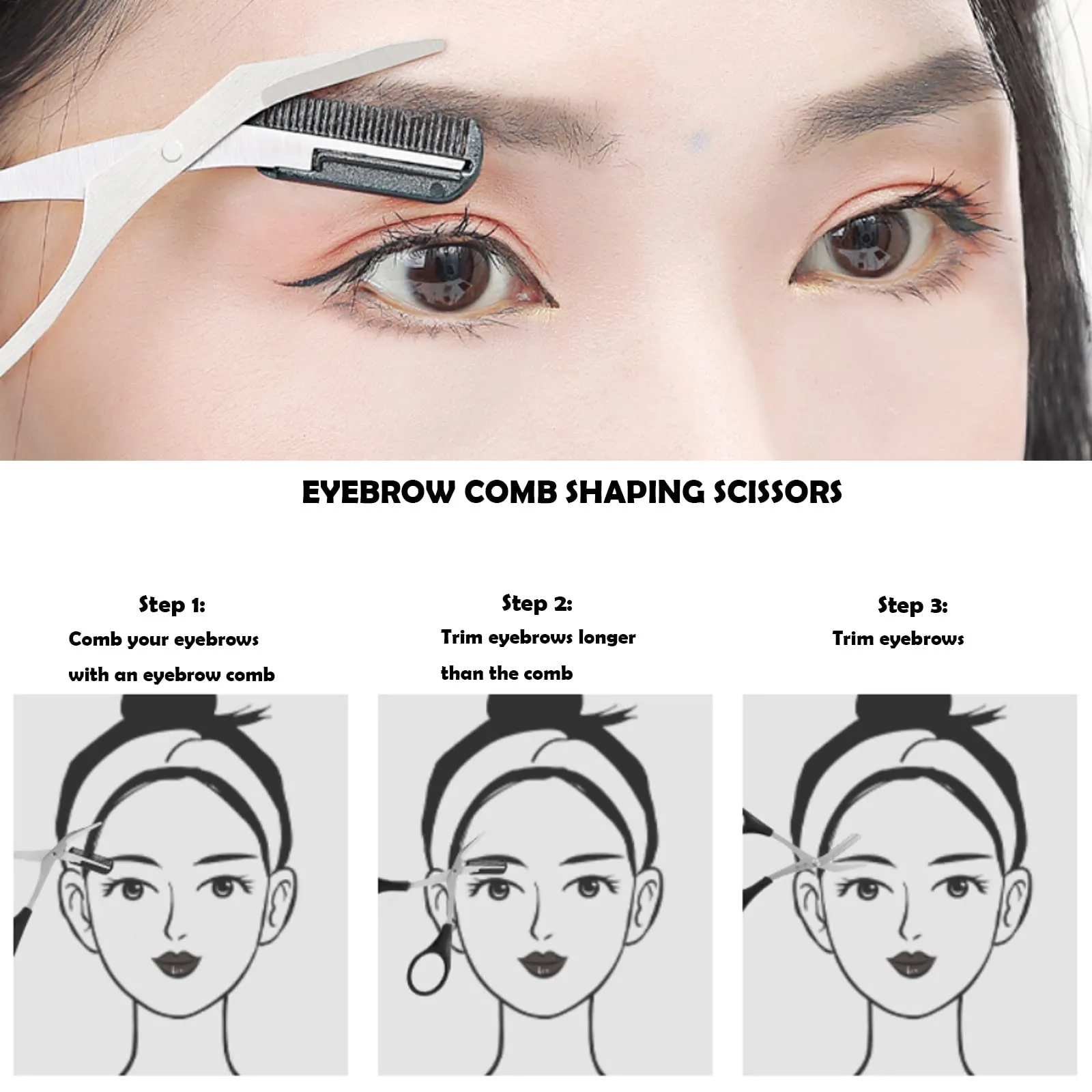 Eyebrow Razor Kit, 11 in 1 Professional Eyebrow Grooming Set, Including 3 Razors Trimmer,1 Tweezer,2 Scissors,2 Replacement Blades,1 Eyelashes Roller,1 Eyebrow Brush,1 Storage Bag