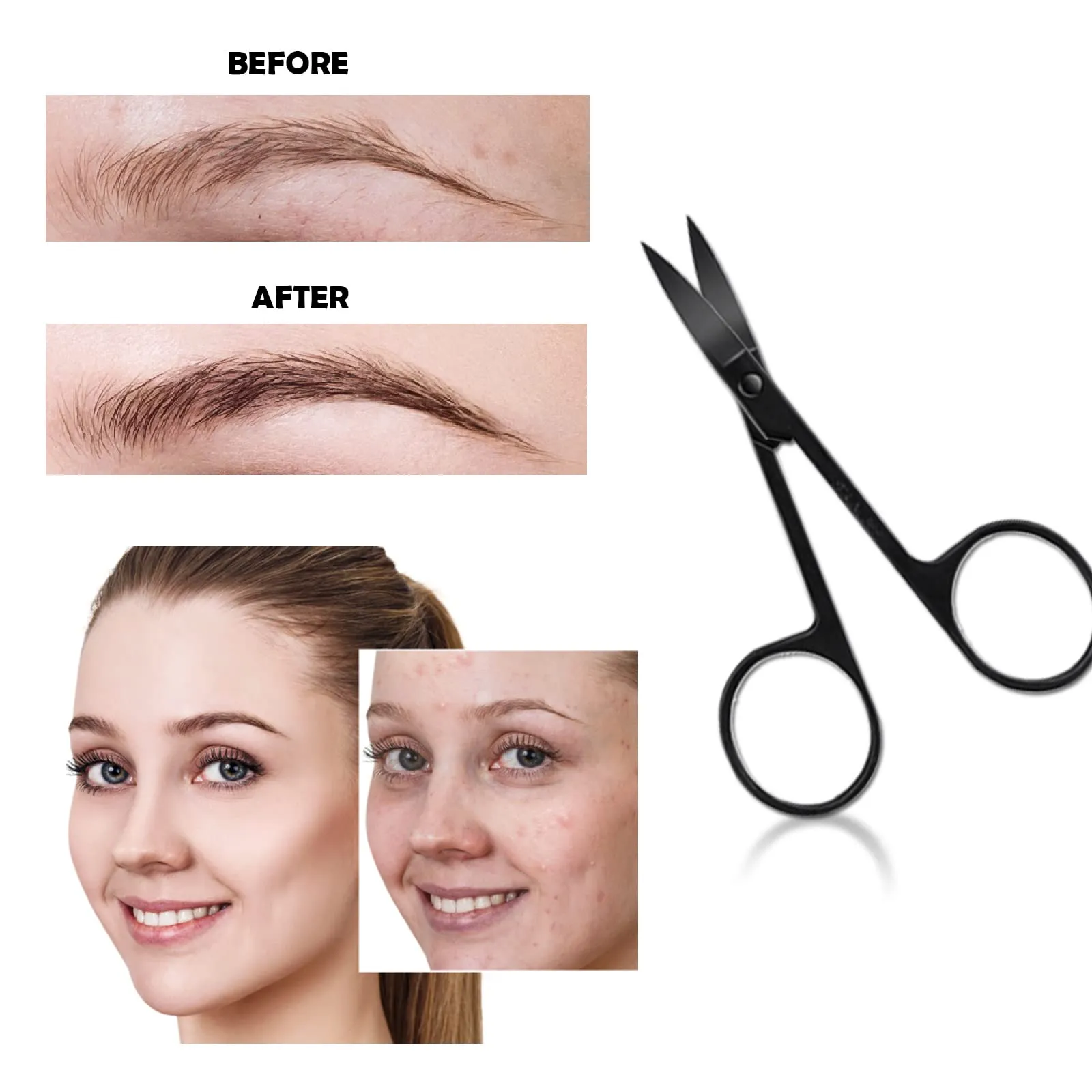 Eyebrow Razor Kit, 11 in 1 Professional Eyebrow Grooming Set, Including 3 Razors Trimmer,1 Tweezer,2 Scissors,2 Replacement Blades,1 Eyelashes Roller,1 Eyebrow Brush,1 Storage Bag