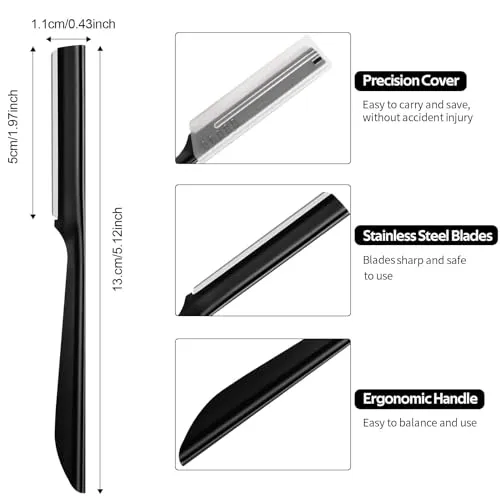 Eyebrow Razor, S.T. Friends 10Pcs Face Razor for Women Exfoliating Dermaplaning Tool, Dermaplane Razor Peach Fuzz Removal, Eyebrow Shaper Trimmer Facial Shaver Help Exfoliate and Smooth the Skin