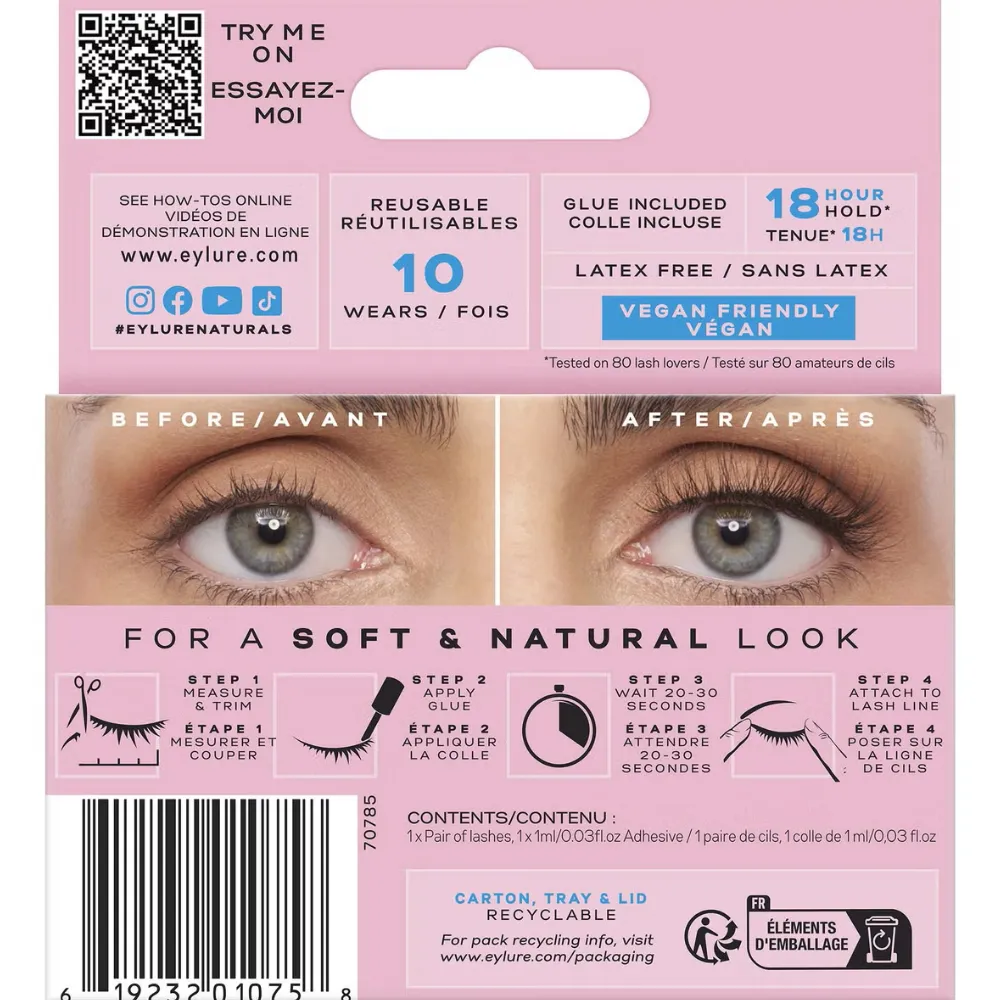Eylure Naturals 021 Wispy Featherlight Feel Strip Lashes Black