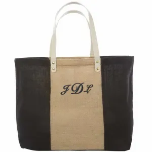 Fashionable Jute Tote Bag With Monogram