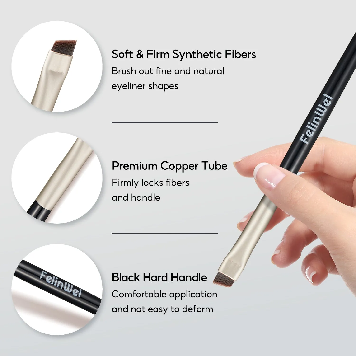 FelinWel Gel Eyeliner & Eyebrow Set (Black & Brown) with Brushes