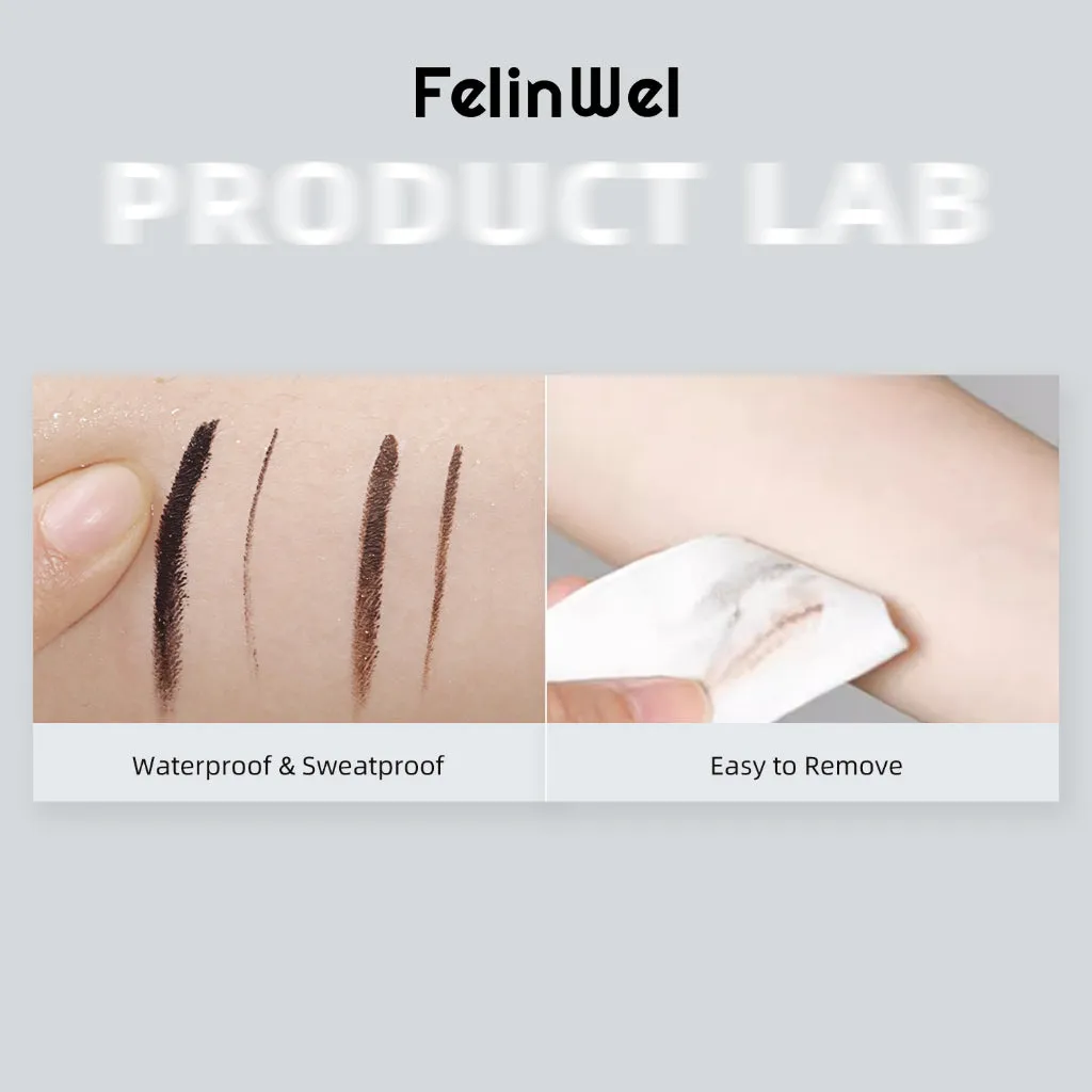 FelinWel Gel Eyeliner & Eyebrow Set (Black & Brown) with Brushes
