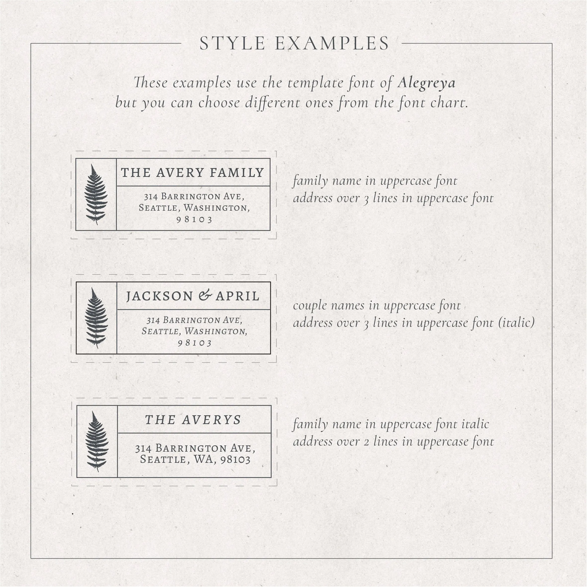 Fern Return Address Stamp