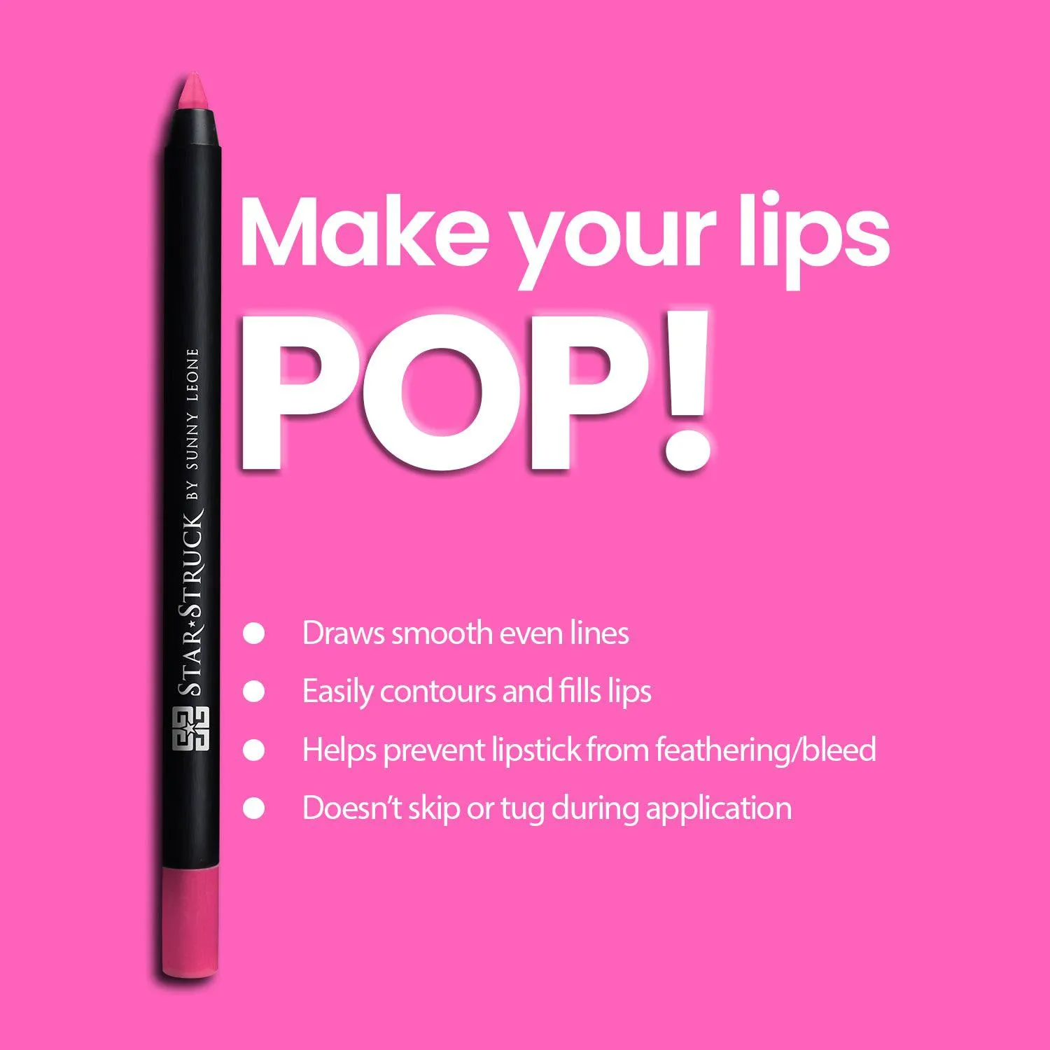 Foxy Fuchsia - Long Wear Lip Liner, Bright Pink | 1.2gms