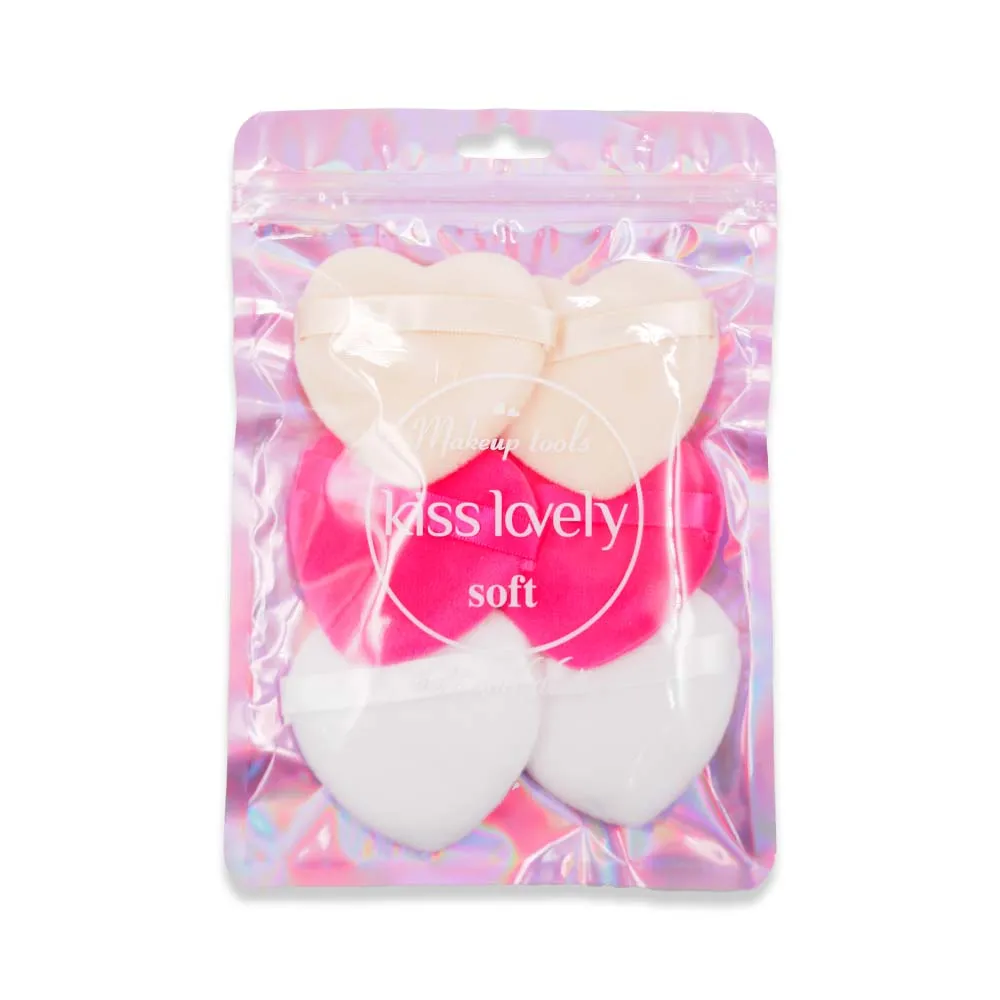 FP-3674 HEART SOFT POWDER PUFF ASSRT COLOR