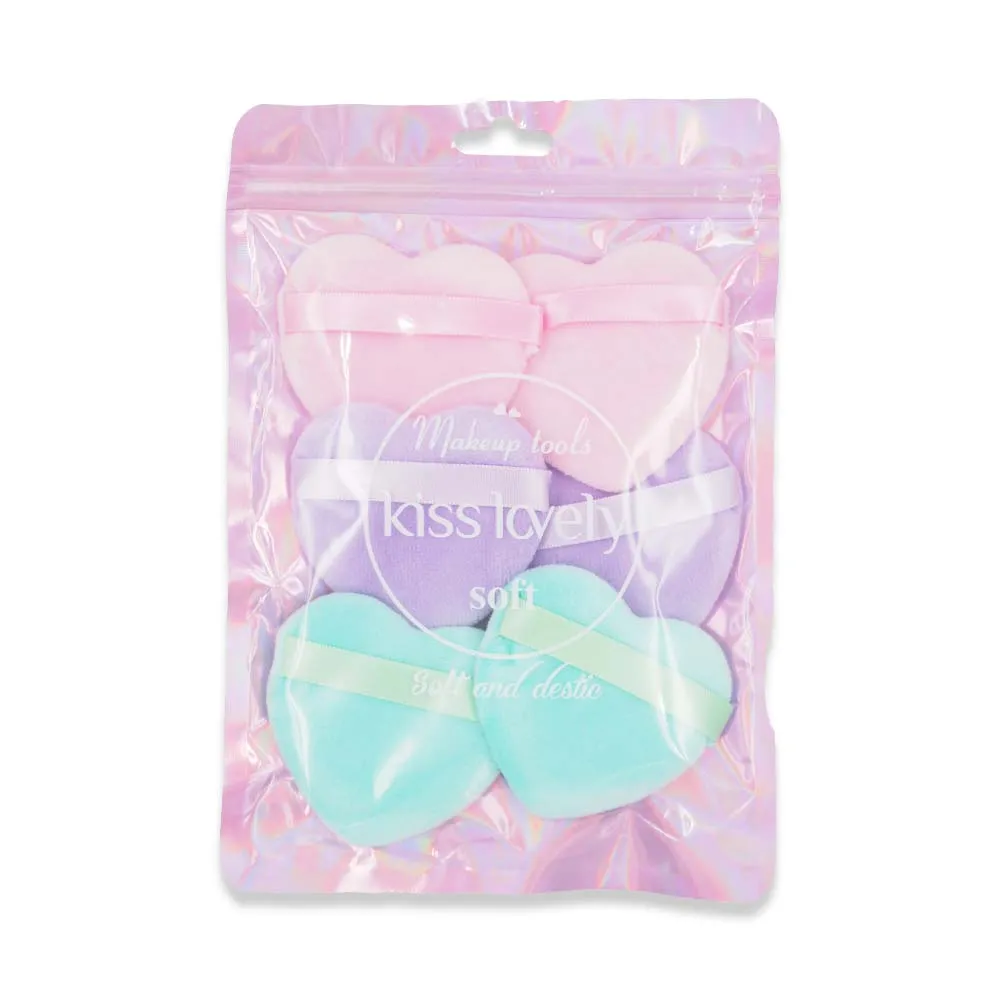 FP-3674 HEART SOFT POWDER PUFF ASSRT COLOR