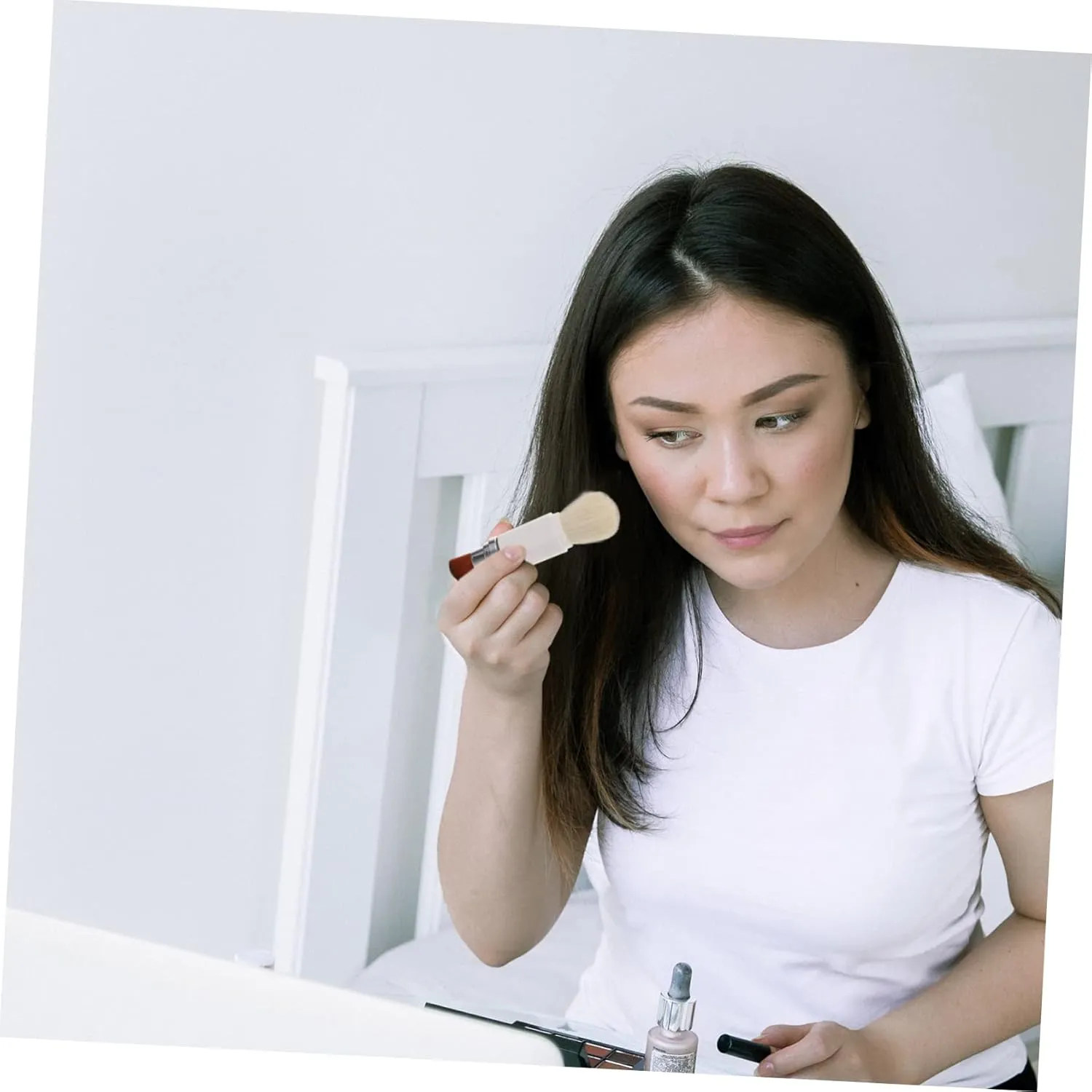 FRCOLOR 2pcs Double-headed Retractable Makeup Brush Versatile Foundation Powder Applicator for Daily Use Travel Parties Soft Fibers for Finish and Easy Cleaning