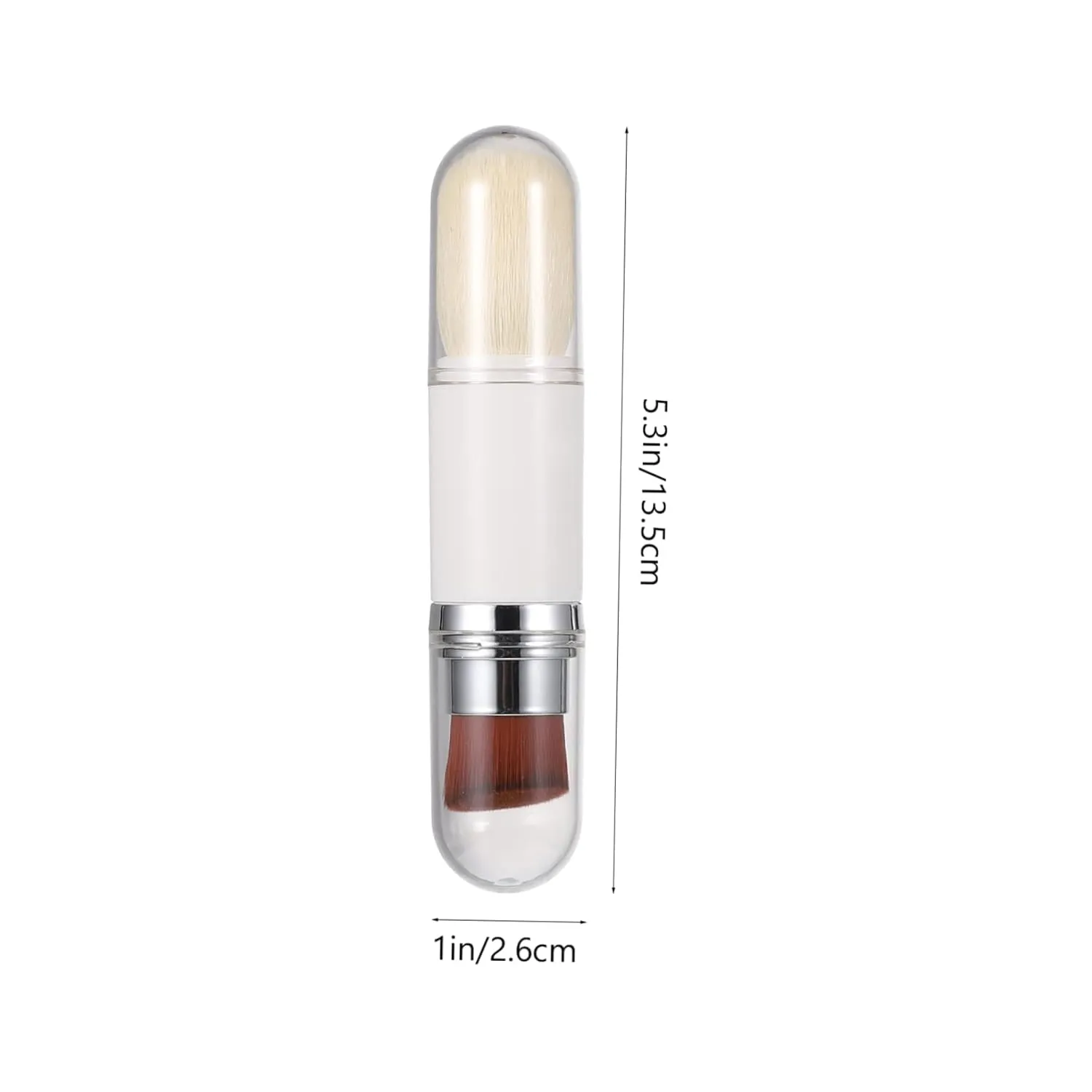 FRCOLOR 2pcs Double-headed Retractable Makeup Brush Versatile Foundation Powder Applicator for Daily Use Travel Parties Soft Fibers for Finish and Easy Cleaning