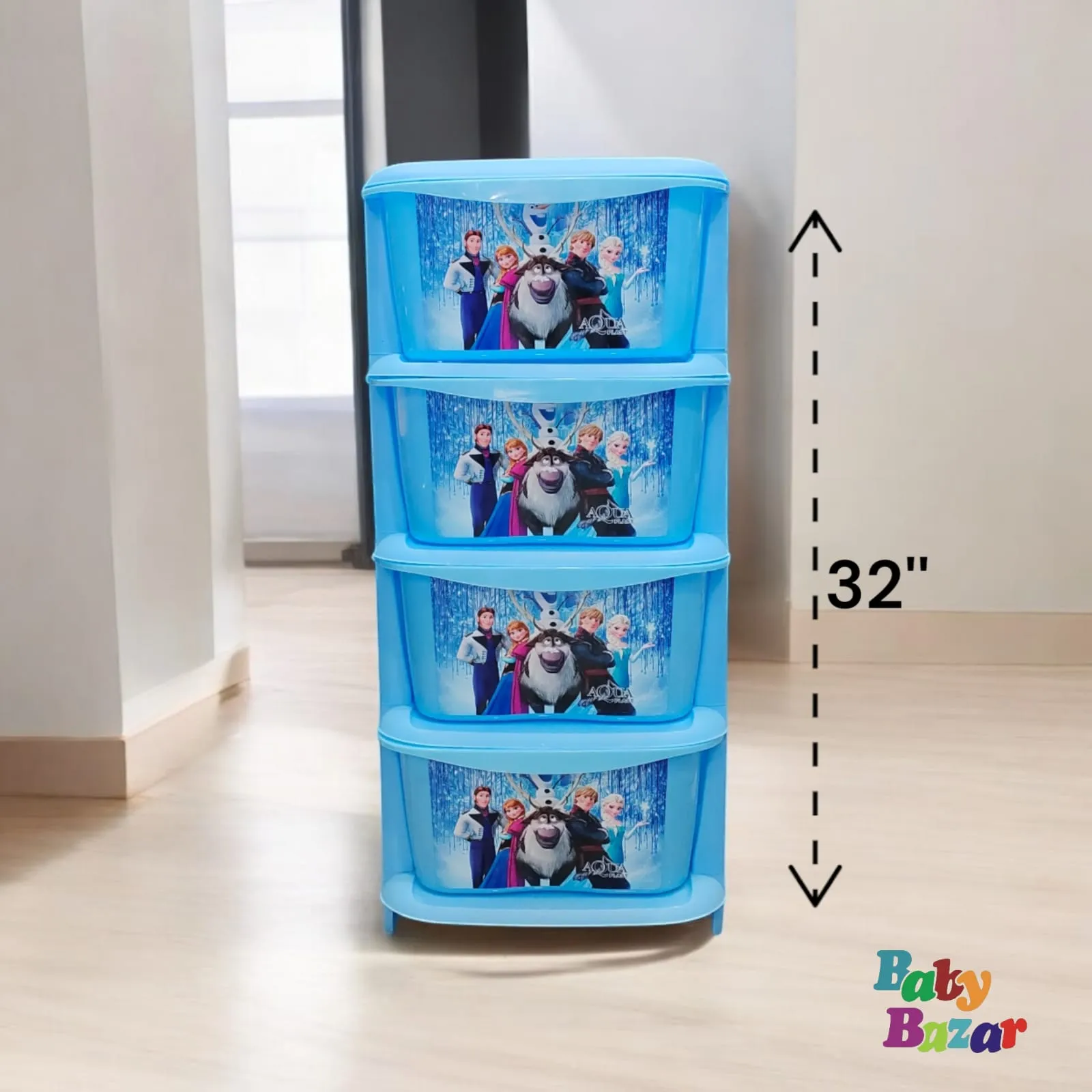 Frozen Themed Stacking Storage Bins Drawer  - 32 Inches Tall