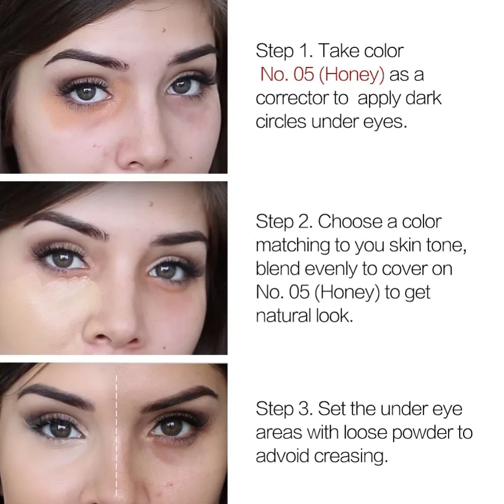Full Cover Pro Makeup Concealer Cream Face Corrector Liquid Make Up Base