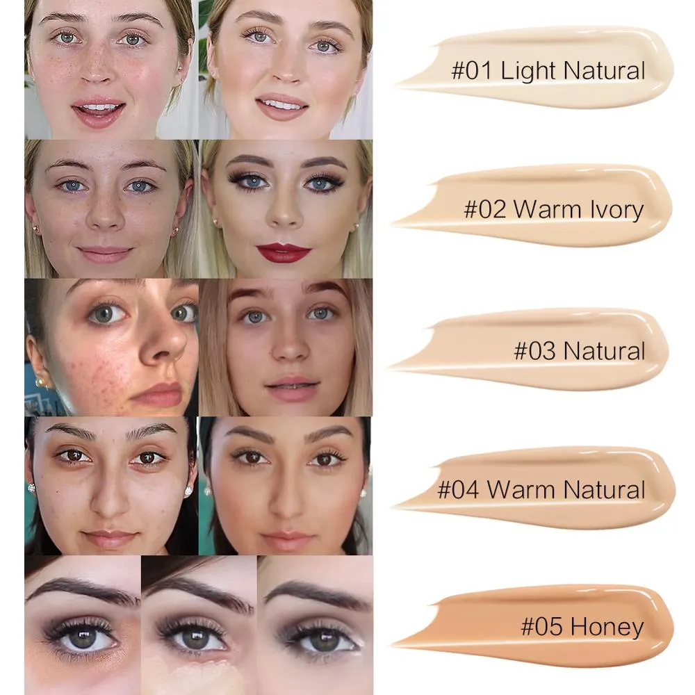 Full Cover Pro Makeup Concealer Cream Face Corrector Liquid Make Up Base