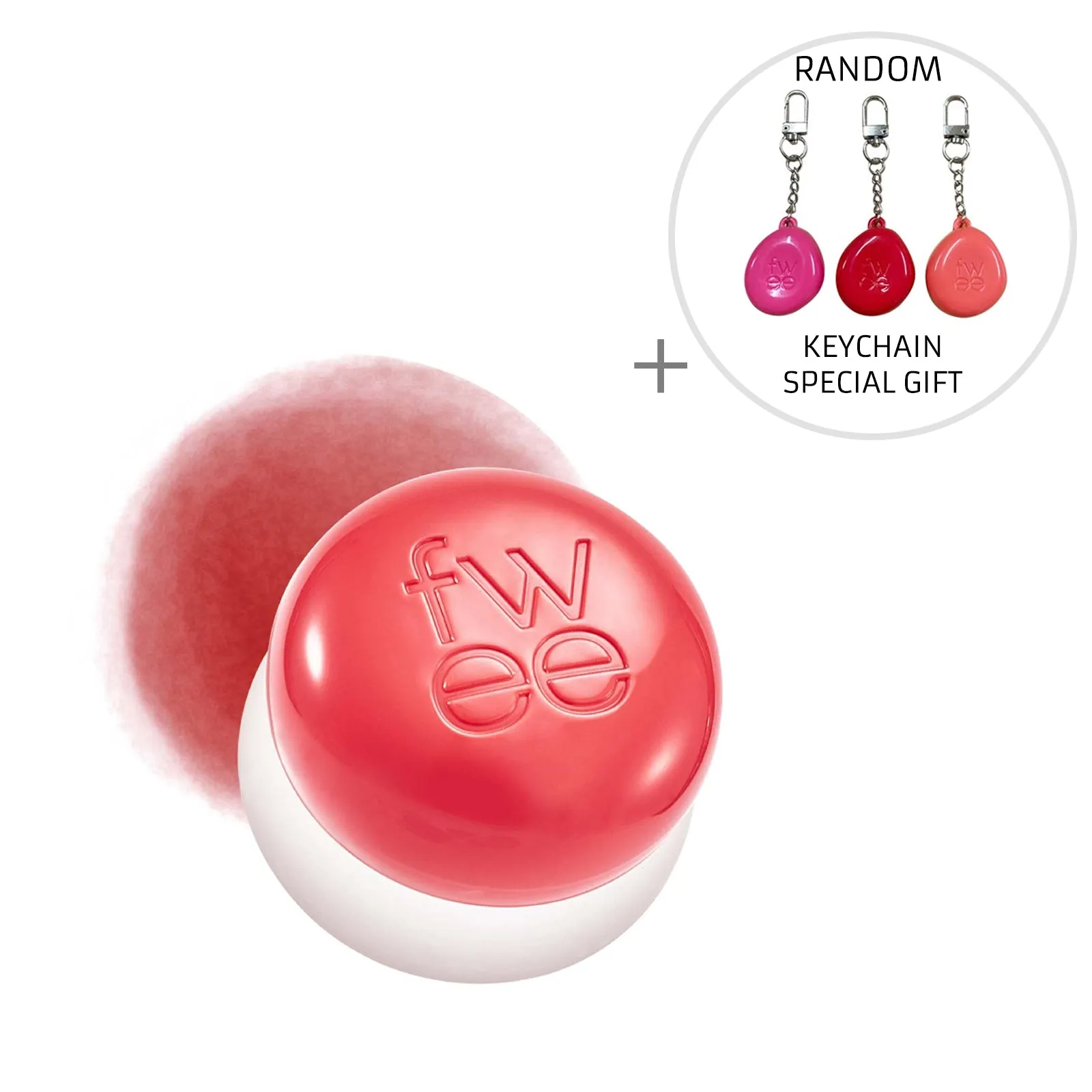 FWEE Lip&Cheek Blurry Pudding Pot (16colors)   RANDOM KEYCHAIN / Fingerlike Silicone Lip Brush