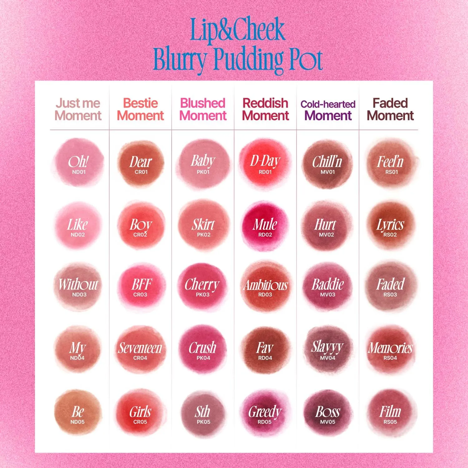 FWEE Lip&Cheek Blurry Pudding Pot (16colors)   RANDOM KEYCHAIN / Fingerlike Silicone Lip Brush