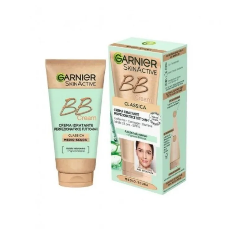 Garnier - Skin Active - BB Cream Classica - Crema Idratante Perfezionatrice Tutto-In-1 - Uniforma Corregge Illumina Idrata 24H - SPF 15
