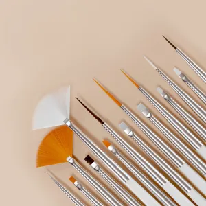 Gel Brush Set - Nail Art - (15pcs)