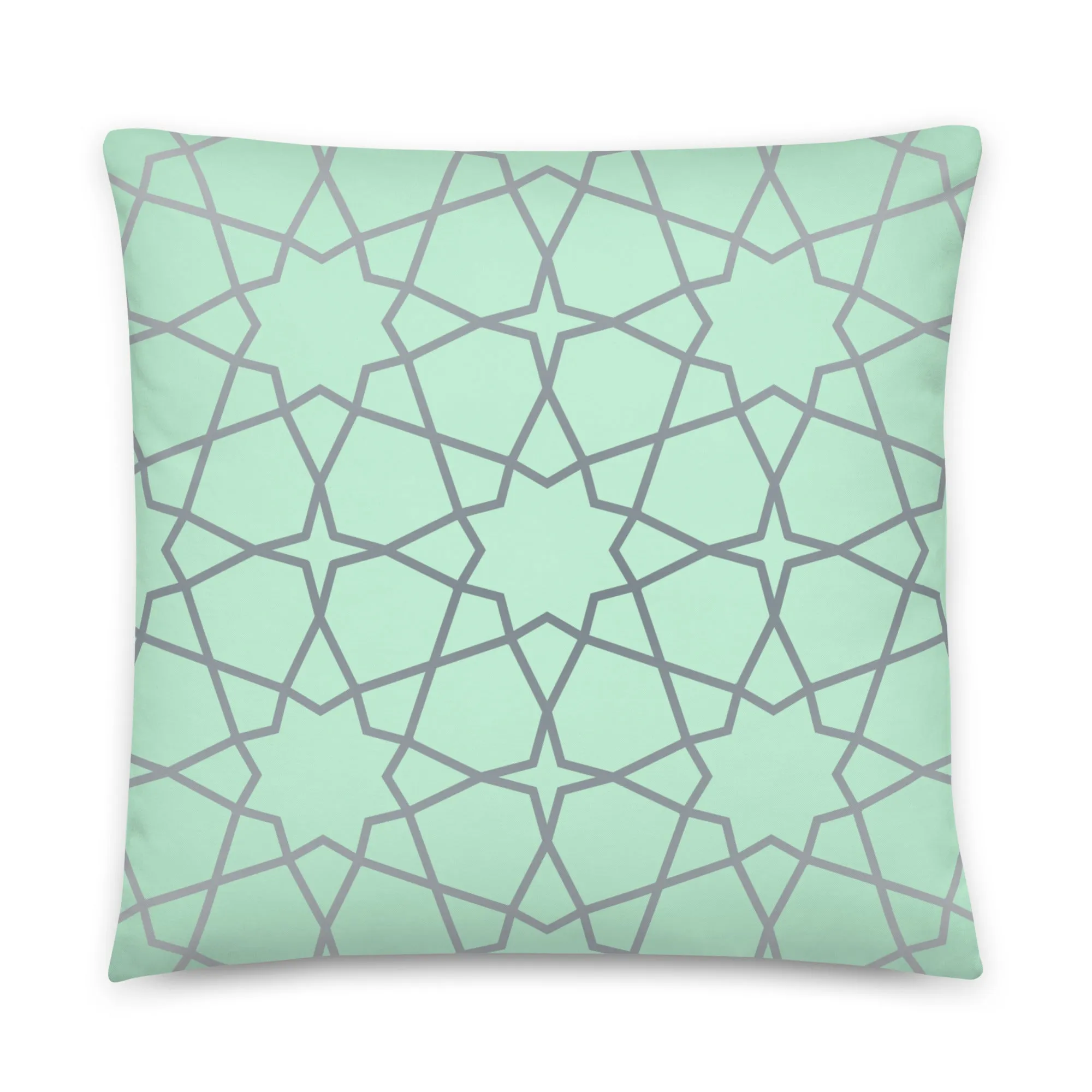 Geometric pattern lime green cushion cover