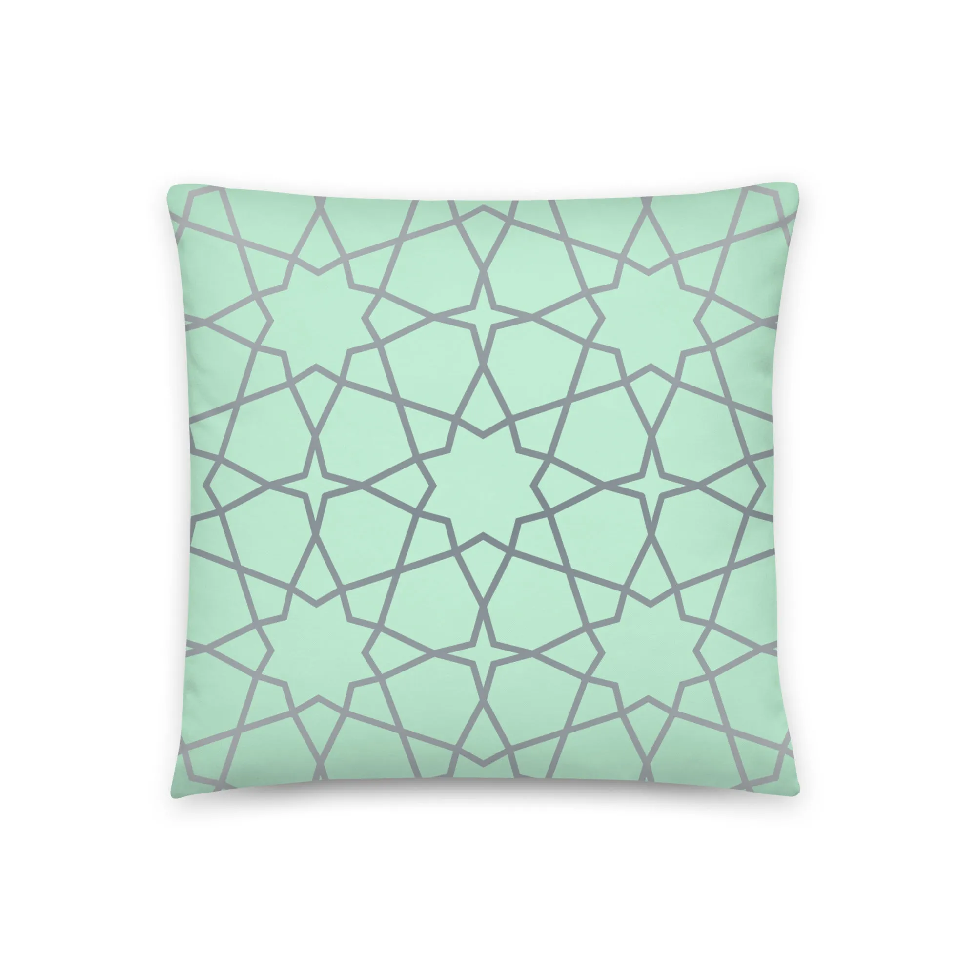 Geometric pattern lime green cushion cover
