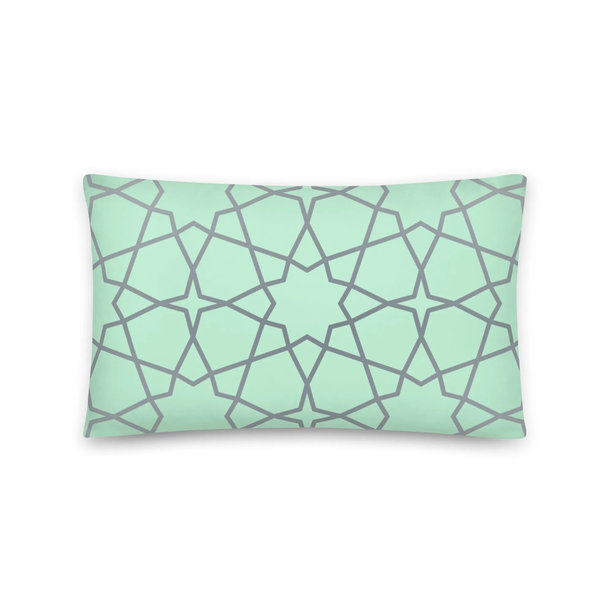 Geometric pattern lime green cushion cover